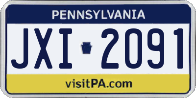 PA license plate JXI2091