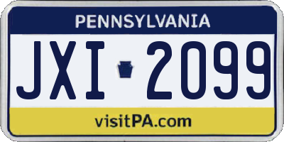 PA license plate JXI2099