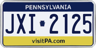PA license plate JXI2125