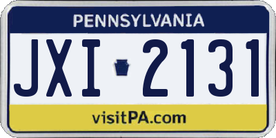 PA license plate JXI2131