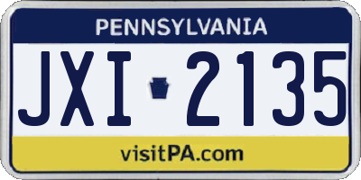 PA license plate JXI2135