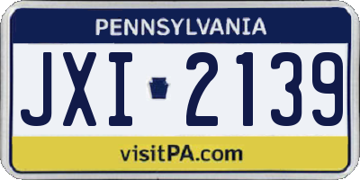 PA license plate JXI2139