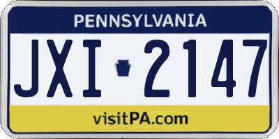 PA license plate JXI2147