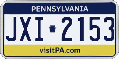 PA license plate JXI2153