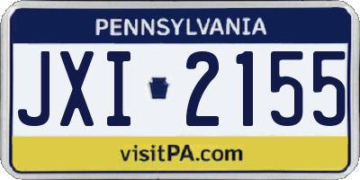 PA license plate JXI2155