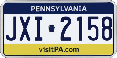 PA license plate JXI2158