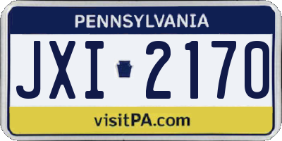 PA license plate JXI2170
