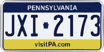 PA license plate JXI2173
