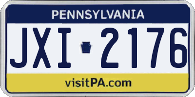 PA license plate JXI2176