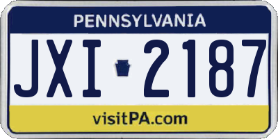 PA license plate JXI2187