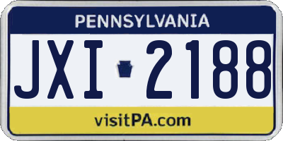 PA license plate JXI2188