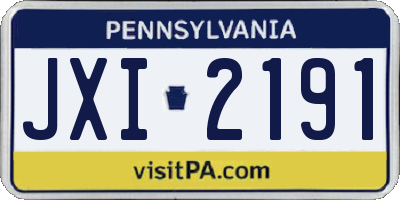 PA license plate JXI2191