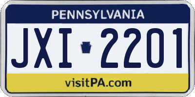 PA license plate JXI2201