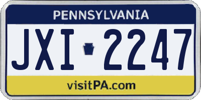 PA license plate JXI2247