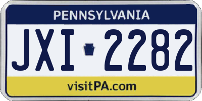 PA license plate JXI2282