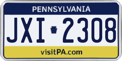 PA license plate JXI2308