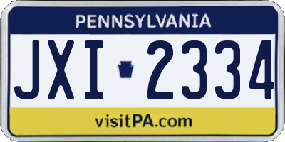 PA license plate JXI2334
