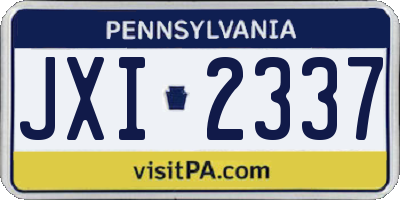 PA license plate JXI2337