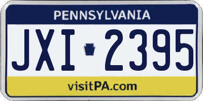 PA license plate JXI2395
