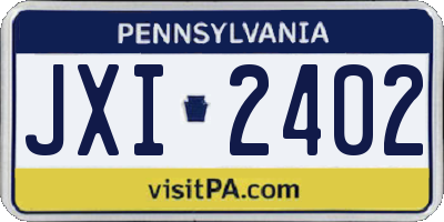 PA license plate JXI2402