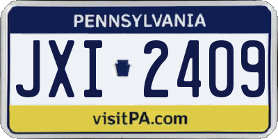 PA license plate JXI2409