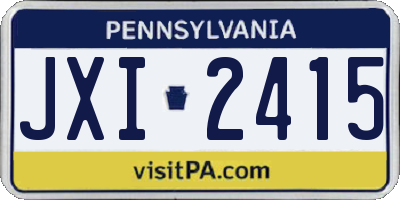 PA license plate JXI2415