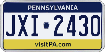 PA license plate JXI2430