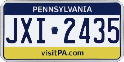 PA license plate JXI2435