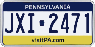 PA license plate JXI2471