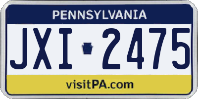PA license plate JXI2475