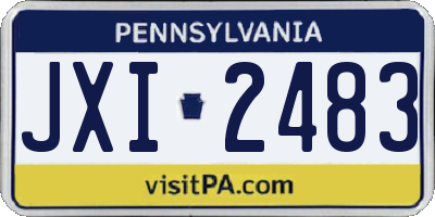 PA license plate JXI2483