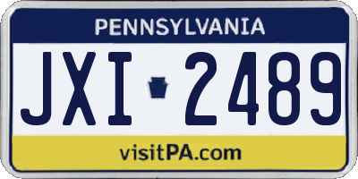 PA license plate JXI2489
