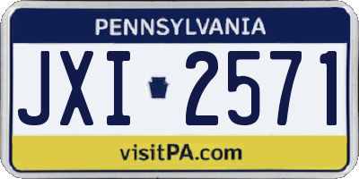 PA license plate JXI2571