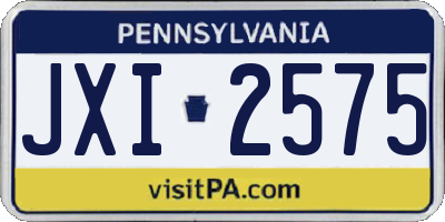 PA license plate JXI2575