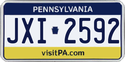 PA license plate JXI2592