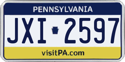 PA license plate JXI2597