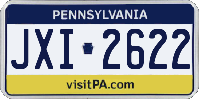 PA license plate JXI2622