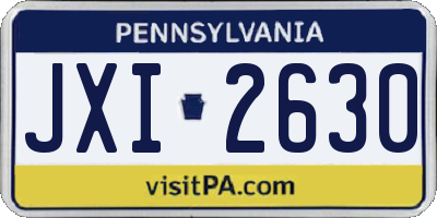 PA license plate JXI2630