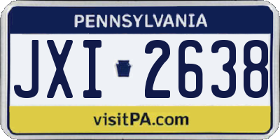 PA license plate JXI2638