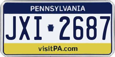 PA license plate JXI2687