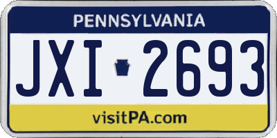 PA license plate JXI2693