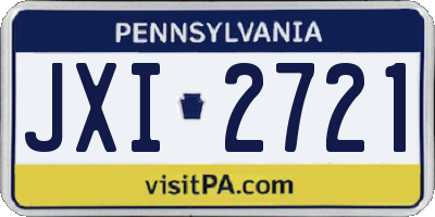 PA license plate JXI2721