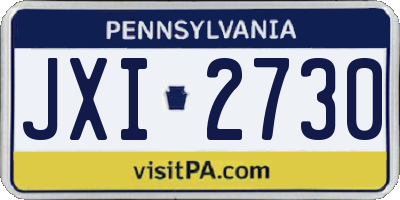 PA license plate JXI2730