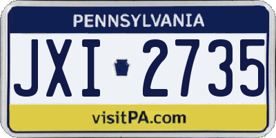 PA license plate JXI2735