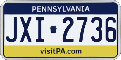 PA license plate JXI2736