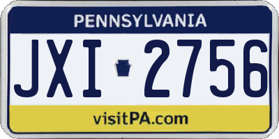 PA license plate JXI2756