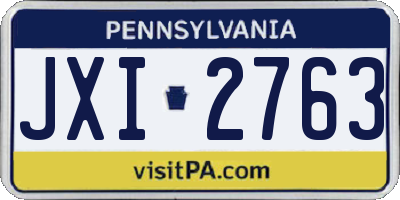 PA license plate JXI2763