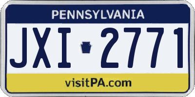 PA license plate JXI2771