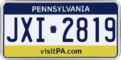 PA license plate JXI2819