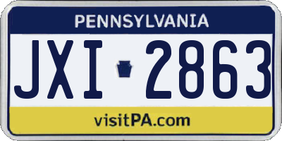 PA license plate JXI2863